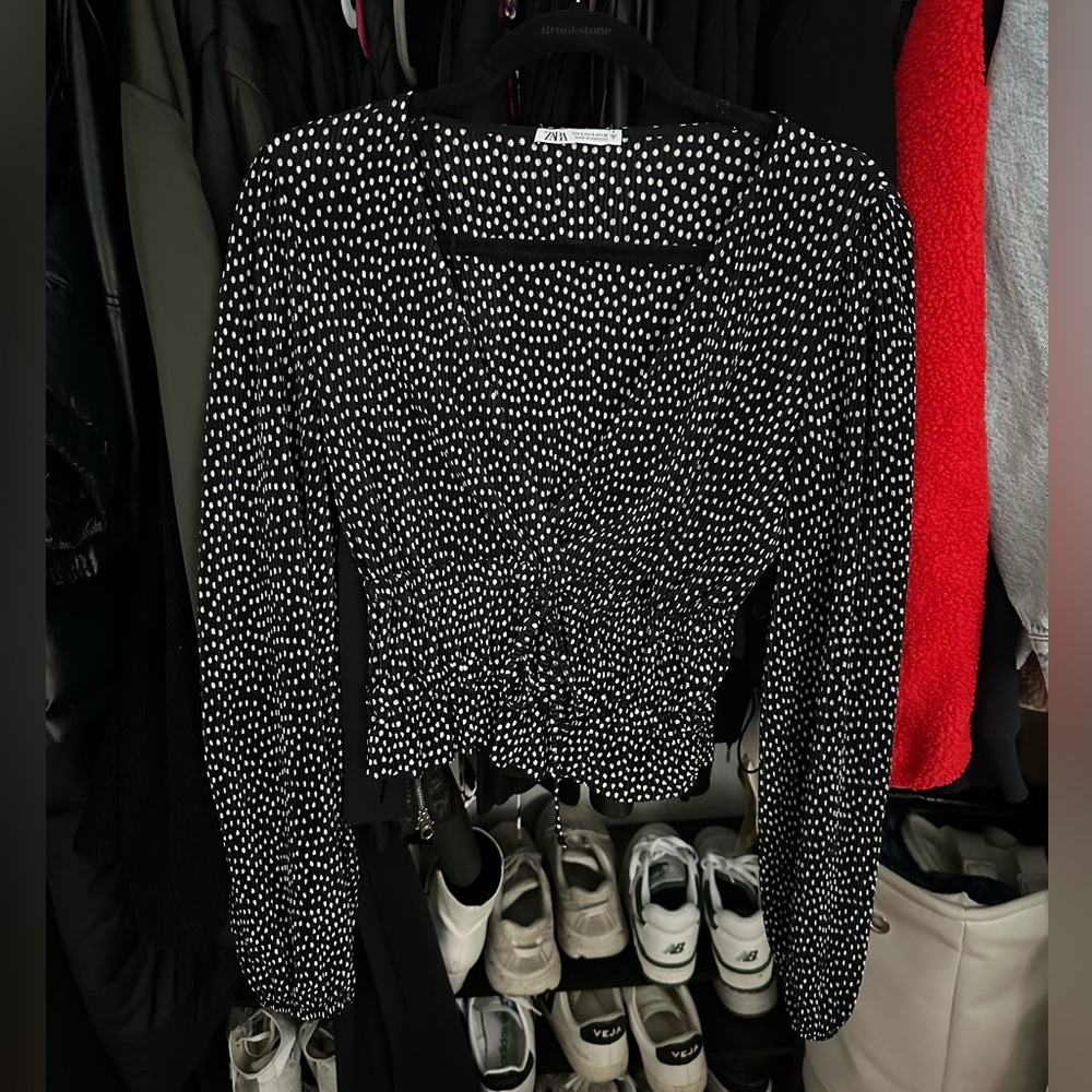 Zara Black and White Top